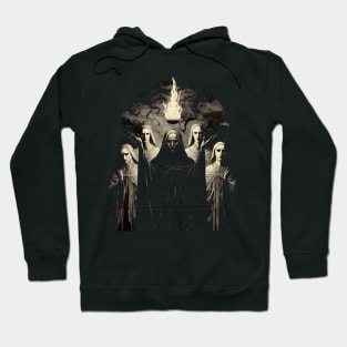 Initiates Of The Flame - occult esoteric dark fantasy illustration Hoodie